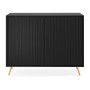 Selsey Selsey Sideboard Bello mit Lamellenfronten 104 cm Schwarz mit Goldenen Beinen_6