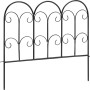 Schwarze Garteneinfassung aus Eisen mit Bogen-Design, 56,5 cm breit, zur Dekoration und Abgrenzung von Beeten.