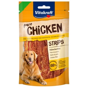Vitakraft Pure Chicken Strips, 80g: Hunde-Snack aus Hühnchenfilet ohne Zusätze.