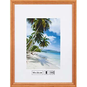 Holzbilderrahmen Nussbaum, gerillt, 18x24 cm. Bilderrahmen mit Holzstruktur.