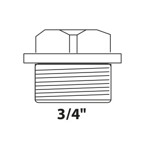 Kirchhoff Stopfen, 26,4 mm (3/4 AG) aus Rotguss, Gewindefitting für Rohranschlüsse.