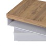 okwish Couchtisch mit LED Schubladen Drehbar 65x65x40cm Hochglanz Weiß_8
