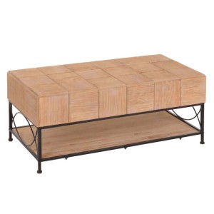 MCW Couchtisch N30 mit Ablage aus Tannenholz und Eisengestell