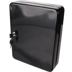 Schwarzer Perel Schlüsselkasten mit Schloss, 96 Haken und nummerierten Aufklebern.