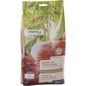 Packung Manna Bio Garten- und Gemüsedünger 1 kg für Gemüse, Blumen und Stauden.