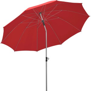 Roter Schneider Marktschirm (Ø 220 cm) mit Push-Up Mechanik und Stahlmast.