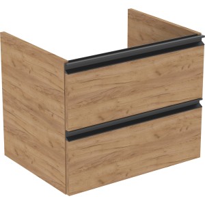 Ideal Standard Waschtisch-Paket Connect E, 60 cm, Goldeiche, mit Unterschrank und zwei Auszügen.