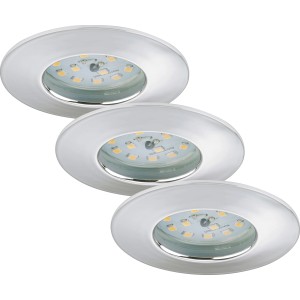 Briloner LED-Einbauleuchten Attach 3er-Set in Chrom, Einbaustrahler für Innenräume.