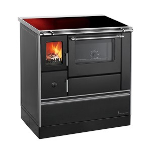 Westminster Küchenherd K76F-90 Stahl Glaskeramikk.f. Backfach r. Schwarz 7,6kW