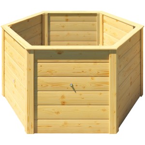 Weka 6-Eck Elementhochbeet 669 aus Holz, 143x120x68,5 cm, Natur