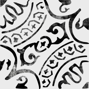 Feinsteinzeug Bodenfliese Breda, 20x20 cm, mit matt-glasierter Oberfläche und Retro-Muster.