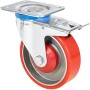 Wagner Schwerlast Lenkrolle mit Feststellbremse, Rad rot, Tragkraft 300 kg.