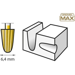 Dremel Fräsmesser Max 117DM, Zubehör für Miniaturwerkzeuge, goldfarben.