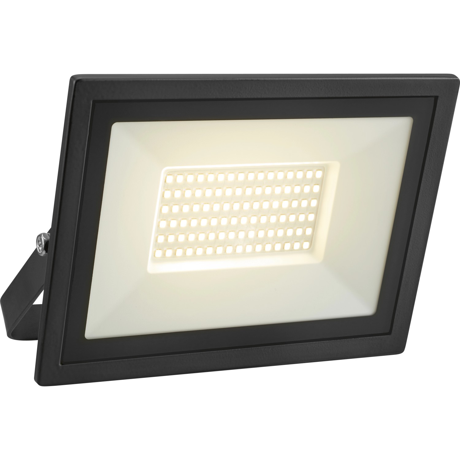 Schwarzer LED-Außenstrahler FL 35W aus Aluminium für Garten, Terrasse und Einfahrt.