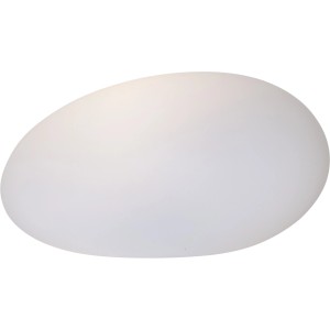 Weiße Solar-Leuchte in Steinform Globy, 17,5x28x21,5cm, für den Garten.