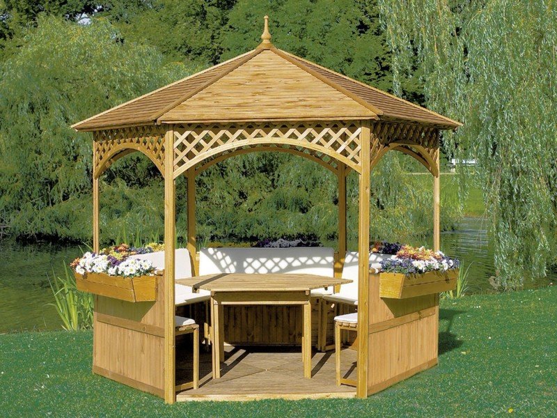 Pavillon Palma mit elegantem Holzdach kaufen bei OBI