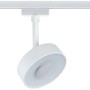 Weißer Paulmann Urail LED Schienenspot Circle an Schiene. Dimmbar, warmweißes Licht.