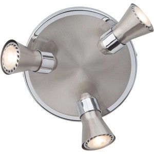 Brilliant LED-Spotrondell Sanny, 3-flammig, Eisen/Chrom, für flexible Beleuchtung im Innenbereich.