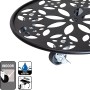 Schwarzer Wagner Pflanzenroller GH 0936 mit Mandala-Muster und Rollen mit Feststellbremse, Ø 30 cm.
