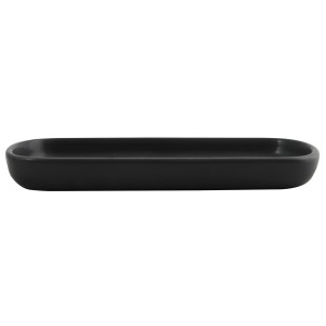MSV Tablett Maonie, Keramik, mattschwarz, 25,7x11,5x2,8 cm, Badhelfer