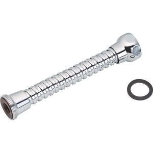 Verchromter Verbindungsschlauch für Mischdüsen M22, 125 mm, flexible Hahnverlängerung.