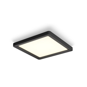 Quadratische, schwarze Philips Hue LED-Panel Tento White S Deckenleuchte, 29,5x29,5 cm.