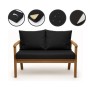 Schwarzes Setgarden Bankkissen-Set für 2-Sitzer Gartenbank, bestehend aus Sitz- und Rückenkissen.