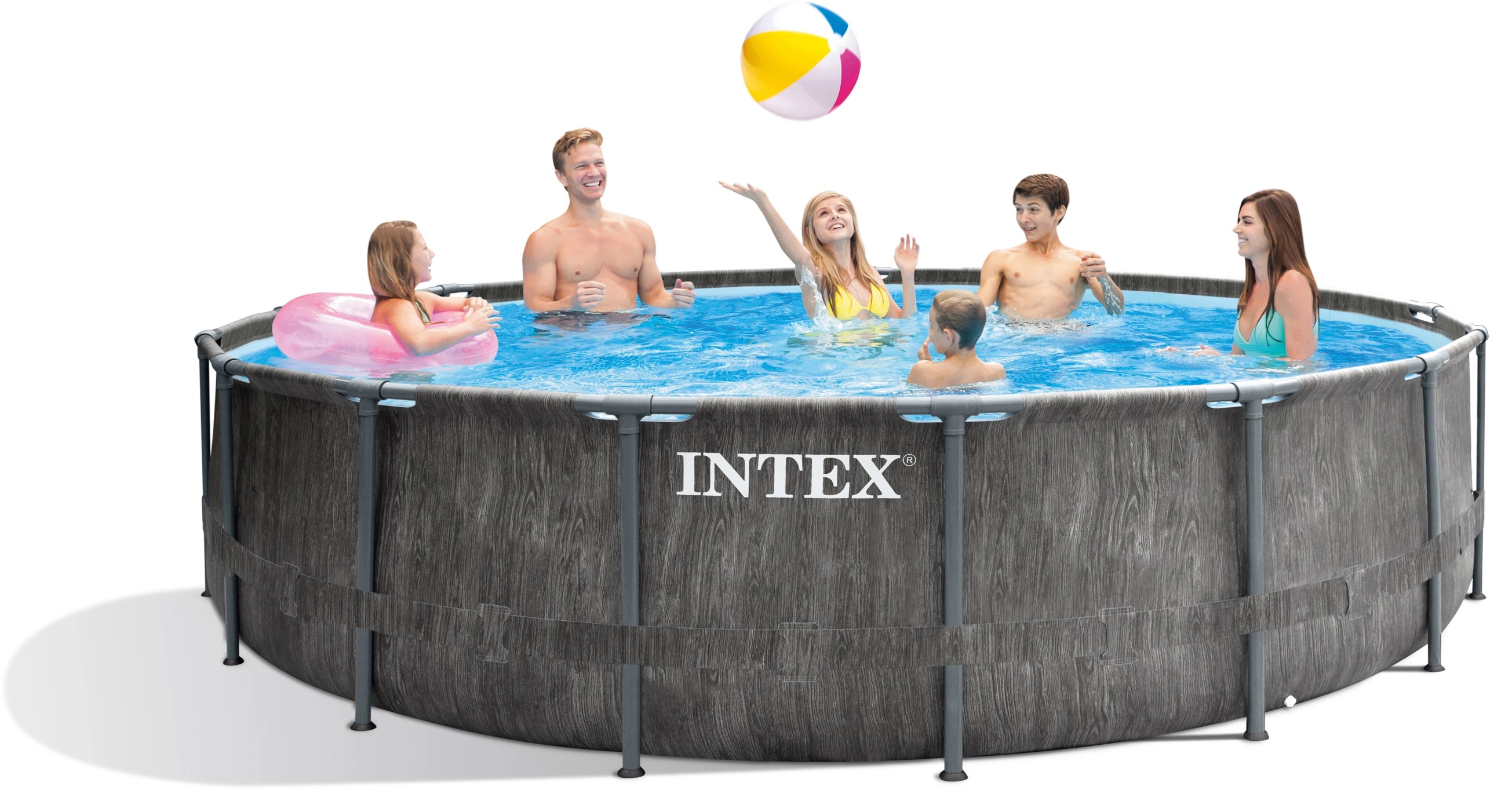 Intex Premium Frame Pool Set Prism Greywood Ø 457 cm x 122 cm kaufen