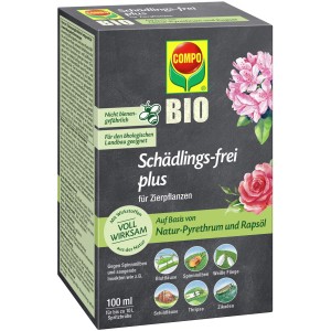 Compo Schädlingsfrei Plus, 100ml Flasche zur Schädlingsbekämpfung an Zierpflanzen.