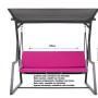 Rosefarbenes Polster Setgarden für 3-Sitzer Hollywoodschaukel, 170x60x50cm.