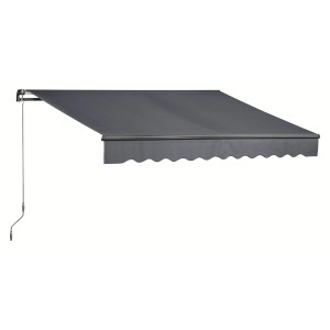 Anthrazitfarbene Gelenkarmmarkise Aventura 3x2m für Terrasse und Balkon.