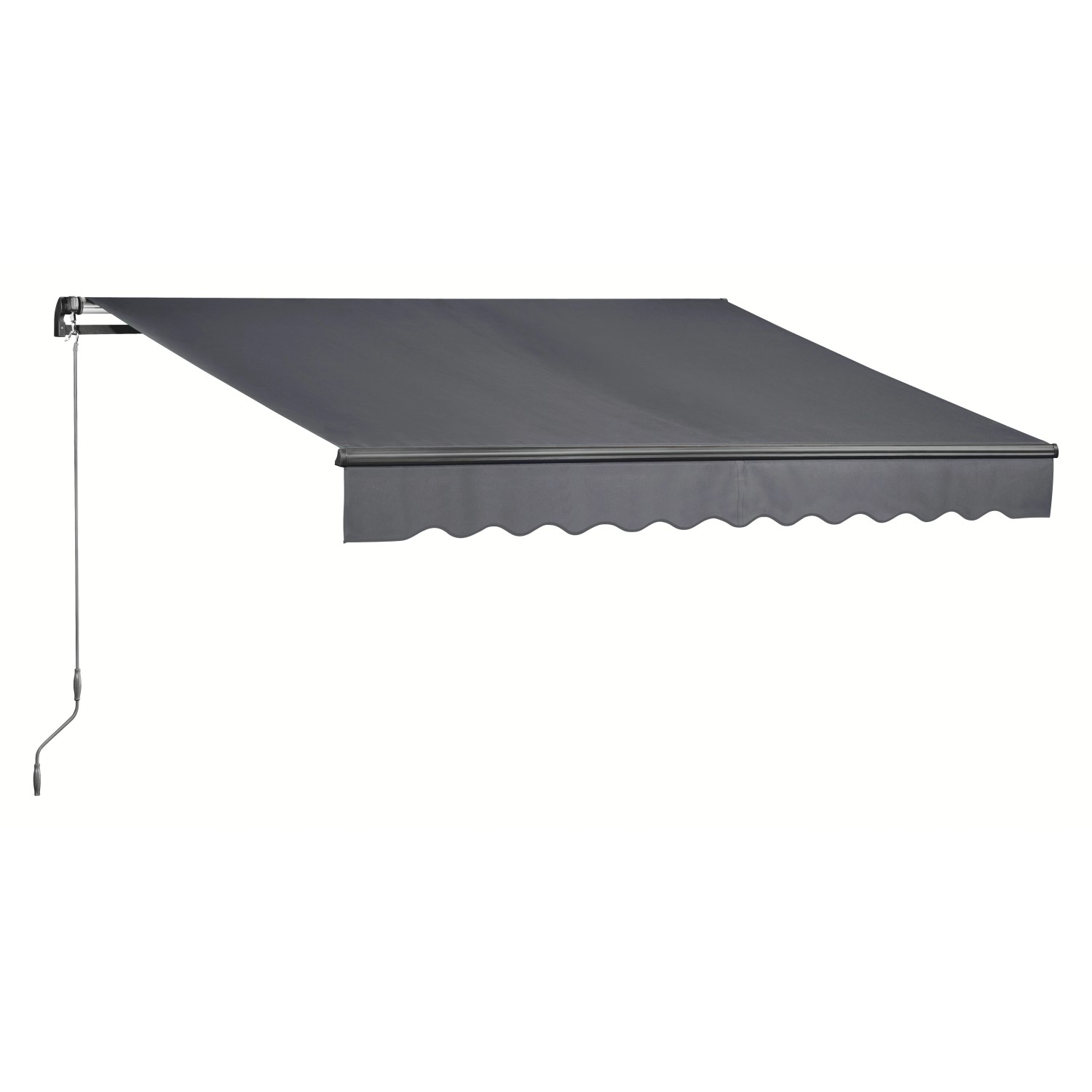 Anthrazitfarbene Gelenkarmmarkise Aventura 3x2m für Terrasse und Balkon.