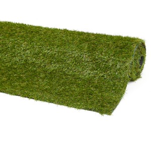 Gerollter, grüner Kunstrasen Jever (1x2 m) für Balkon und Terrasse.