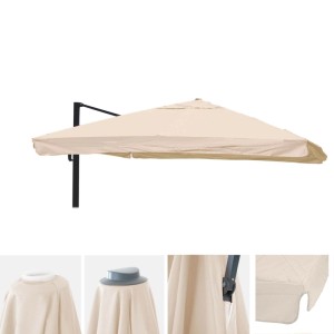 MCW Ersatzbezug für Sonnenschirm A96, 3,5x3,5m, Creme. Bezug für Gartenschirm.