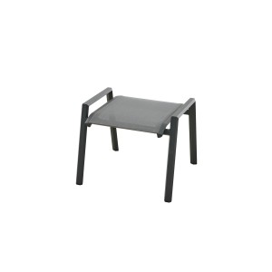 Siena Garden Hocker Tauro, anthrazitfarbener Sitzhocker aus Textil und Aluminium.
