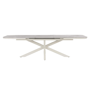 Bizzotto Ausziehtisch Pascal, 200/260 cm, Pelican, Gartentisch mit X-Beinen und Steinplatte.