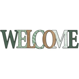 Pro-Art Wandtattoo Welcome in Grün, Schriftzug aus Holz und Mustern für die Wanddekoration.