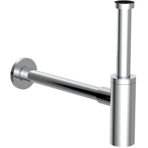 Kirchhoff Design Waschbecken Siphon aus Chrom, Detailansicht.