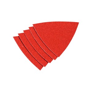 LUX Schleifauflagen für Dreieckschleifer, 96 mm, K80, 5er-Set, rot.