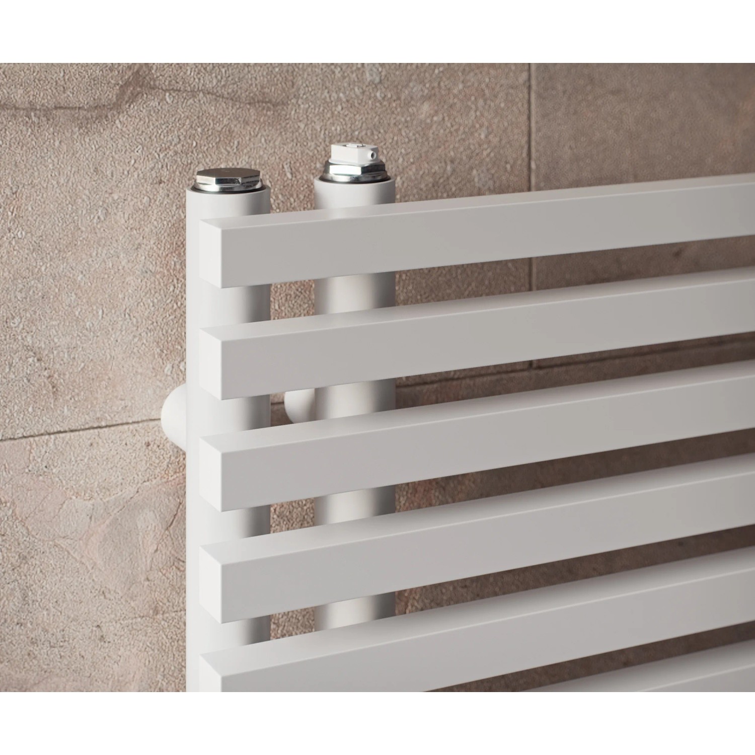 Weißer Ximax Badheizkörper Astor, 883x500 mm, 400 Watt, Detailansicht.