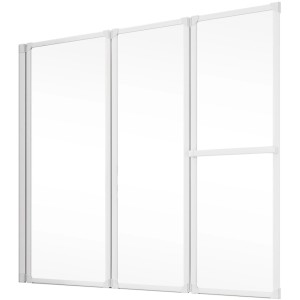 Schulte Badewannenaufsatz Komfort, 3-teilig, Alpinweiß, mit Handtuchhalter.