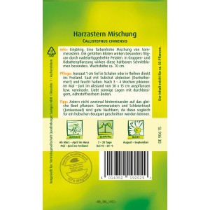 Samentüte Quedlinburger Harzaster 'Mischung', farbenfrohe Sommerblumen für Beet und Rabatte.