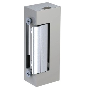 Basi ElektroTüröffner ET 90 aus silbernem Metall, 6-12 Volt. Symmetrische elektrische Türverriegelung.