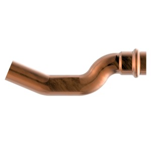 Kirchhoff CU-Überspringbogen, 22 mm, mit Muffe, blank, für Pressfittings.