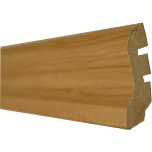 Praktikus Sockelleiste in Kirschholzoptik, 240 cm lang, zur einfachen Montage an der Wand.