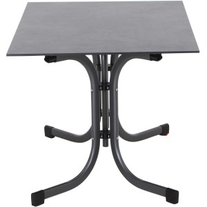 Rechteckiger, anthrazitfarbener Siena Garden Klapptisch Sola, 80x120 cm, ideal für den Garten.