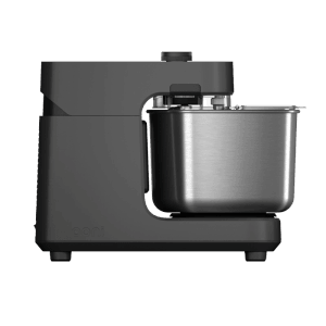 Ooni Spiralmixer Halo Pro in Anthrazit-Grau mit Edelstahl-Schüssel.