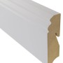 Weiße Sockelleiste im Doppelpack mit altdeutschem Profil, 96 mm hoch.