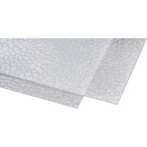 Transparente Polystyrol-Platte (Wabe, 2,5 mm) für Kunststoffbedachung, 1000x500 mm.