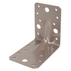 Duravis Schwerlast Winkelverbinder perlbeige, 90x90x65mm, mit Löchern zur einfachen Montage.